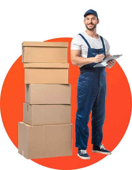 Removalist with boxes